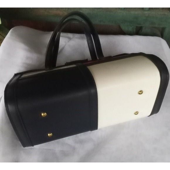 Vintage 1950s/60's Spilene Purse Red White Blue Faux Leather Handbag - Picture 4 of 7